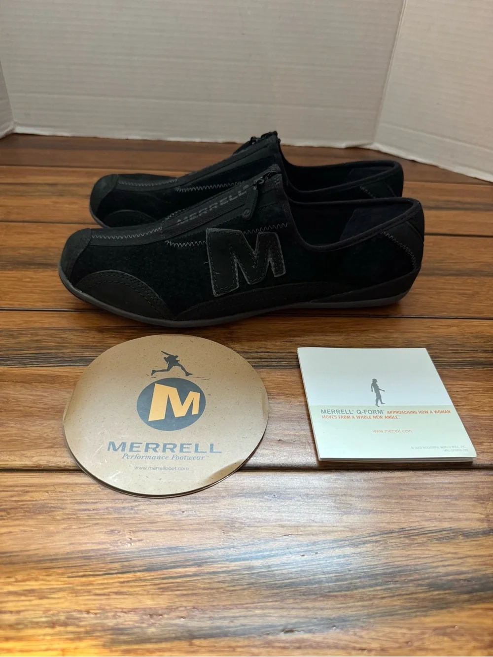 Merrell Arabesque Black Barrado Mesh Zip Up Walking Shoes Womens Size 8.5